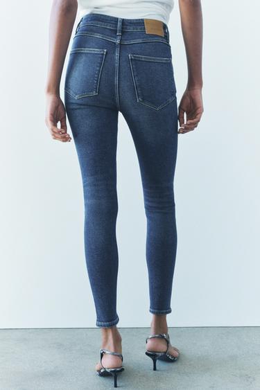 ZW COLLECTION SKINNY HIGH-WAIST JEANS - Mid-blue by Zara
