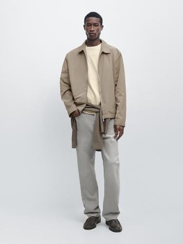 Zara Short technical fabric jacket - Mink