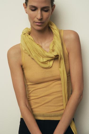 SUPIMA® SLEEVELESS T-SHIRT - Mustard by Zara