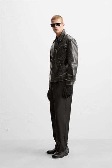 LEATHER EFFECT JACKET - Green by Zara - Image 3