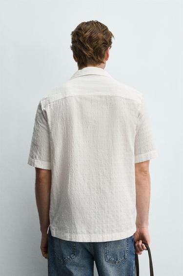 CHECK JACQUARD SHIRT - White by Zara - Image 2