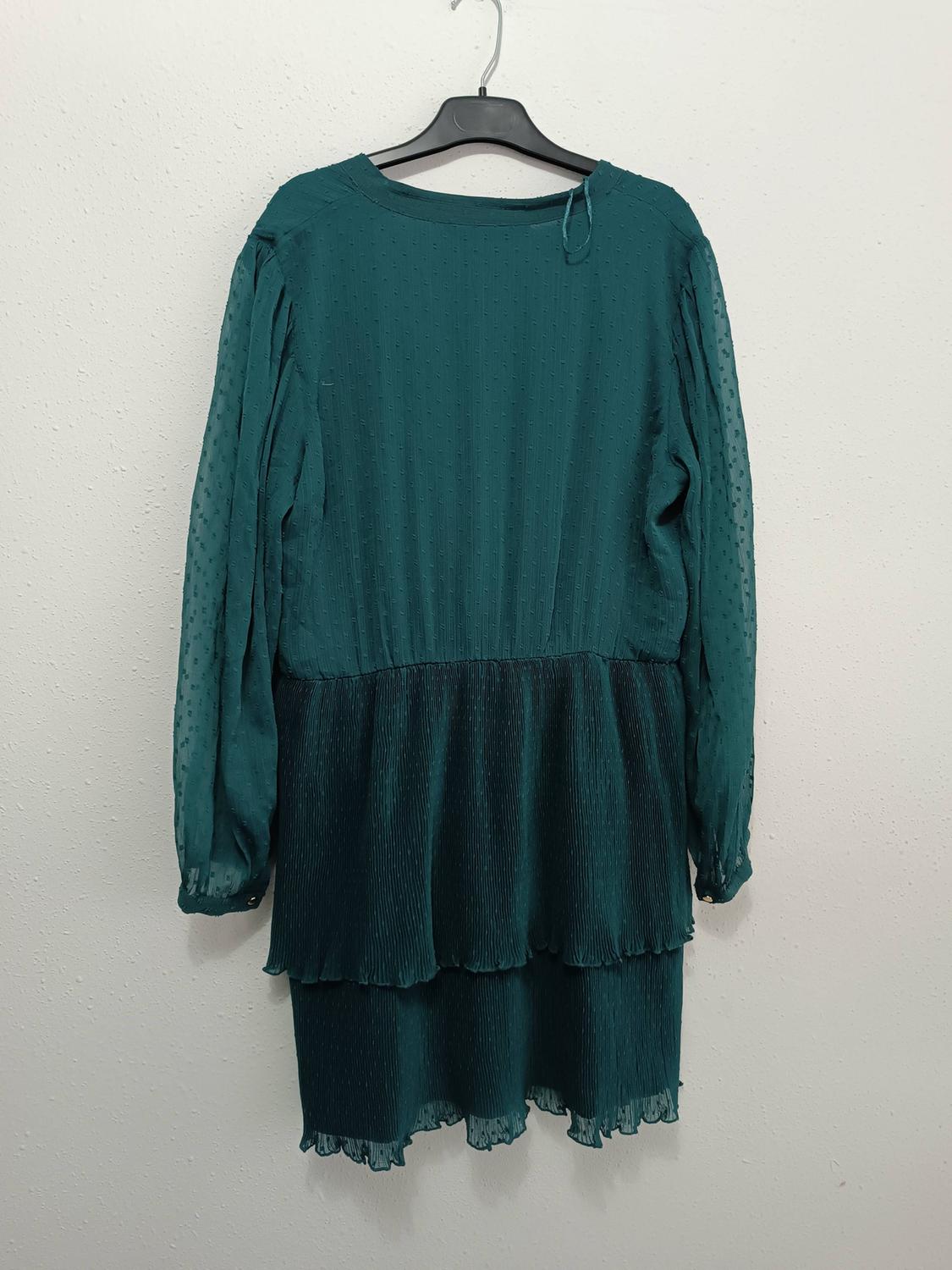SHORT PLEATED DOTTED MESH DRESS - Image 6