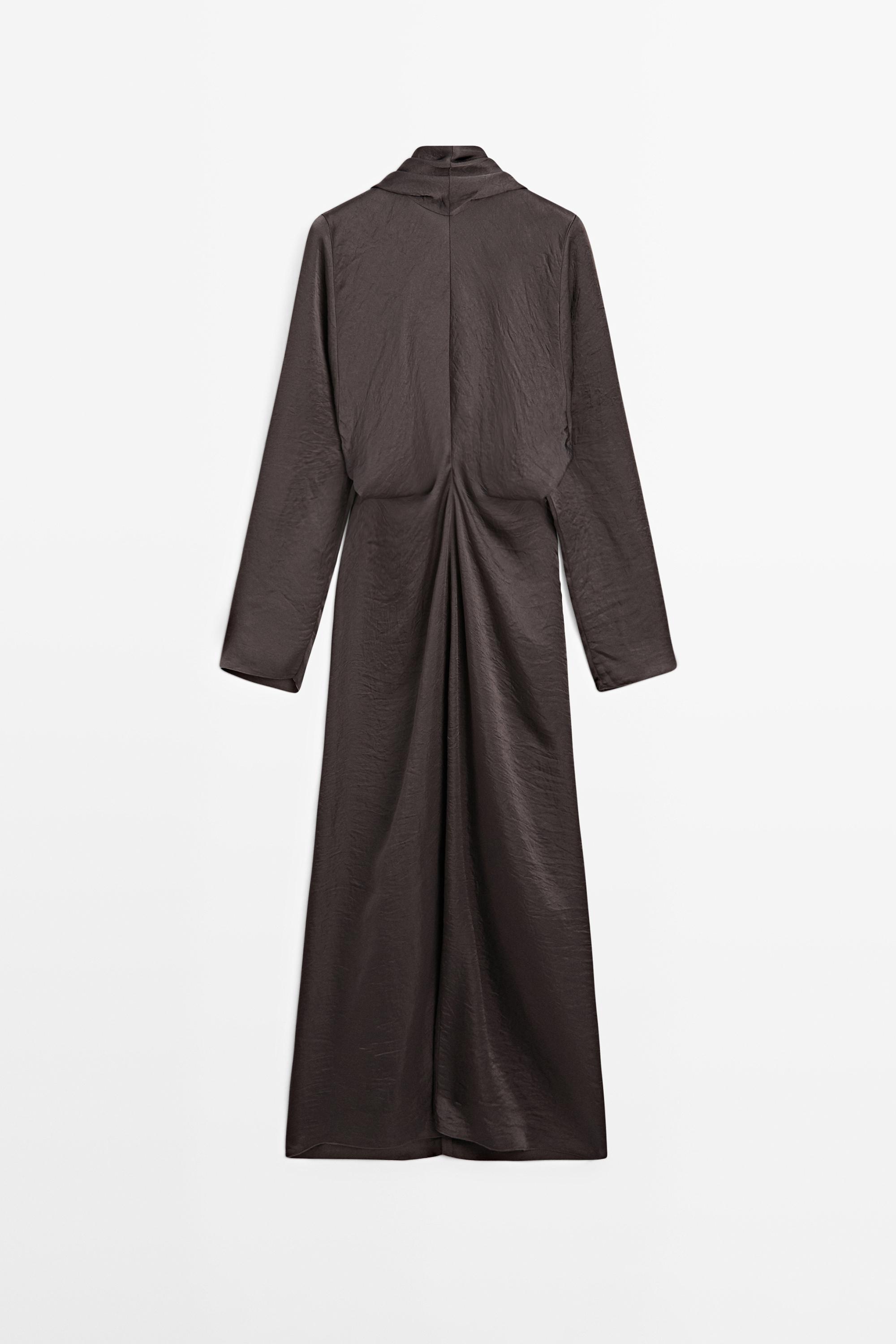 Long flowing dress with tie - STUDIO — Black gold