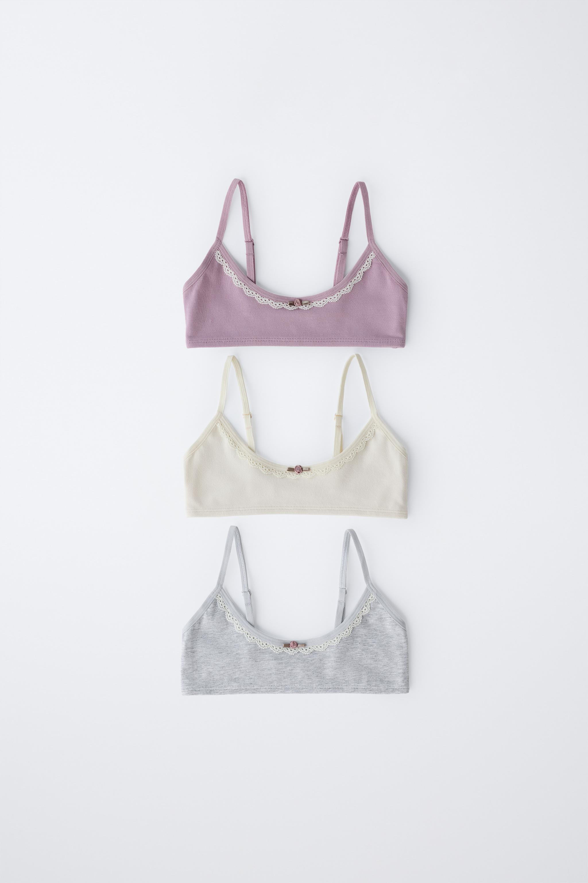 AGES 9-14/ THREE-PACK OF LACE TRIM TOPS