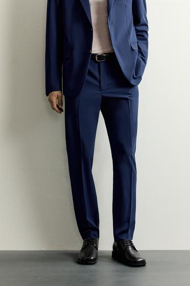 PANTALÓN TRAJE SLIM FIT - Azulón de Zara