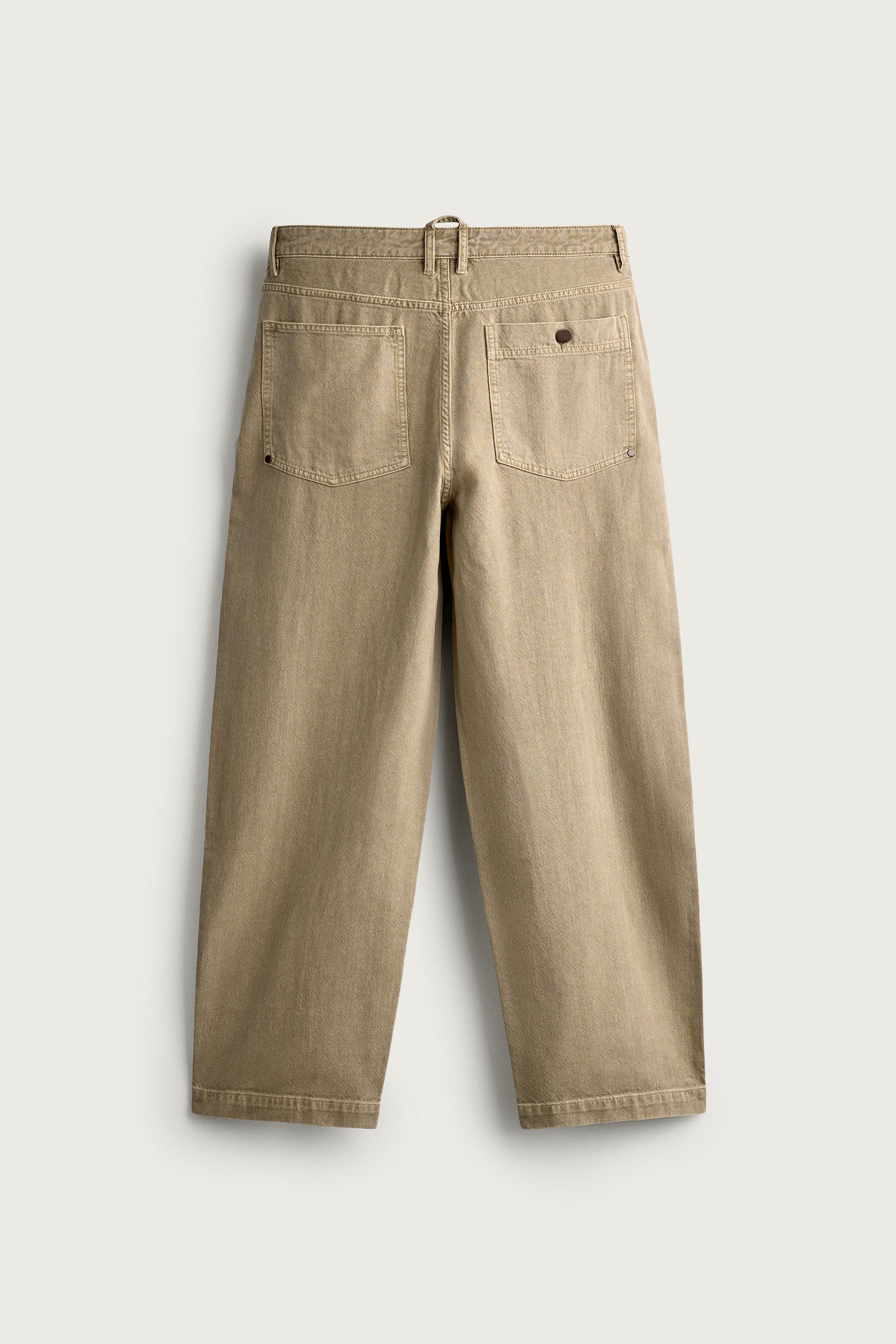 COTTON-LINEN WASHED PANTS — Gray / Natural