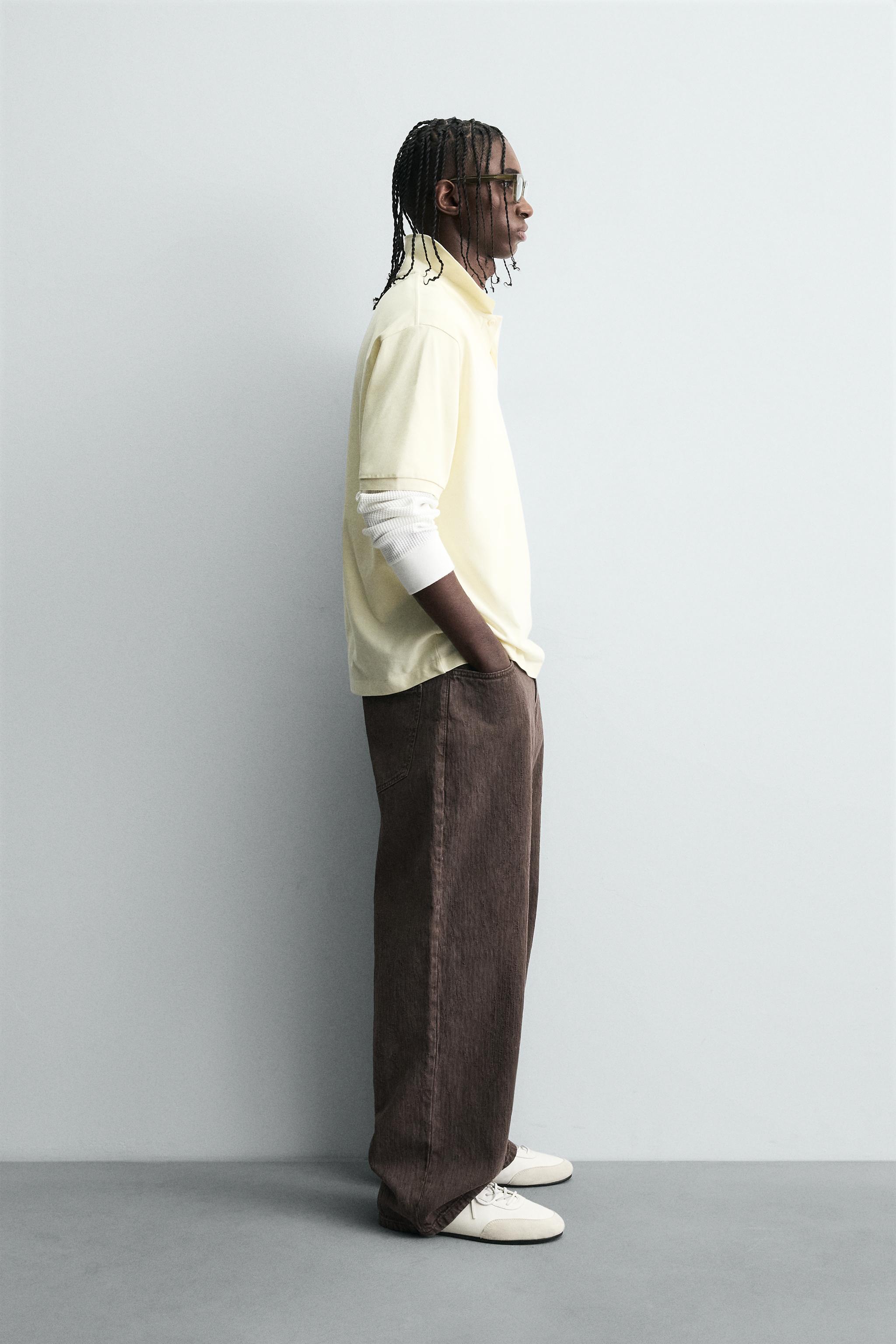 WASHED PRINT BAGGY FIT PANTS