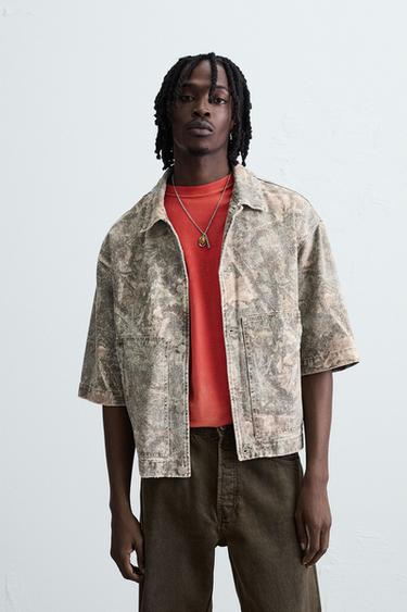 WASHED ABSTRACT PRINT OVERSHIRT - Zara-ს 029