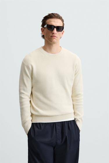 JERSEY BÁSICO PUNTO PERLADO - Crudo de Zara