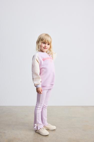 PANTALÓN FLARE BANDA LATERAL LAZO - Malva de Zara