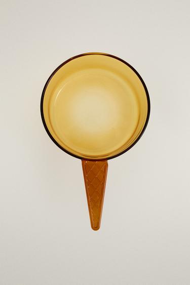 BOL EN BOROSILICATE GLACE AVEC ANSE - Jaune de Zara - Image 3