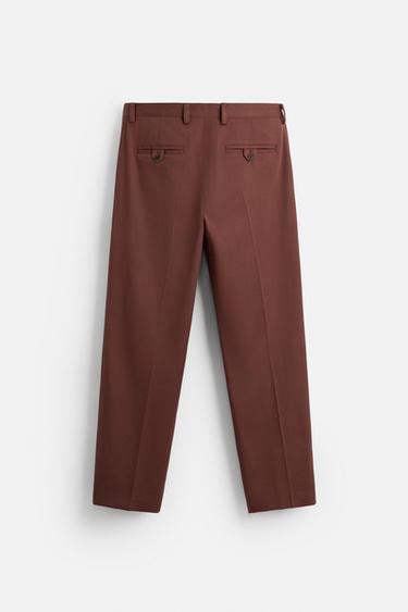 TEXTURED TWILL TROUSERS - Brick by Zara - Image 6