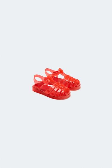 RUBBERISED CAGE SANDALS - Red by Zara