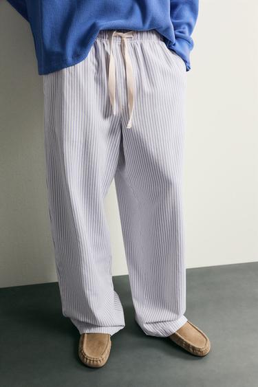 STRIPED WIDE-LEG TROUSERS - striped by Zara
