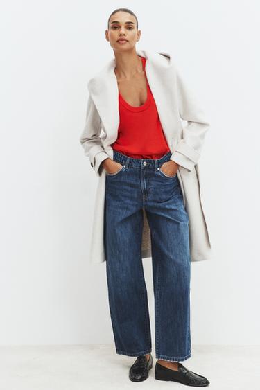 Zara SOFT HOODIE COAT - Ecru