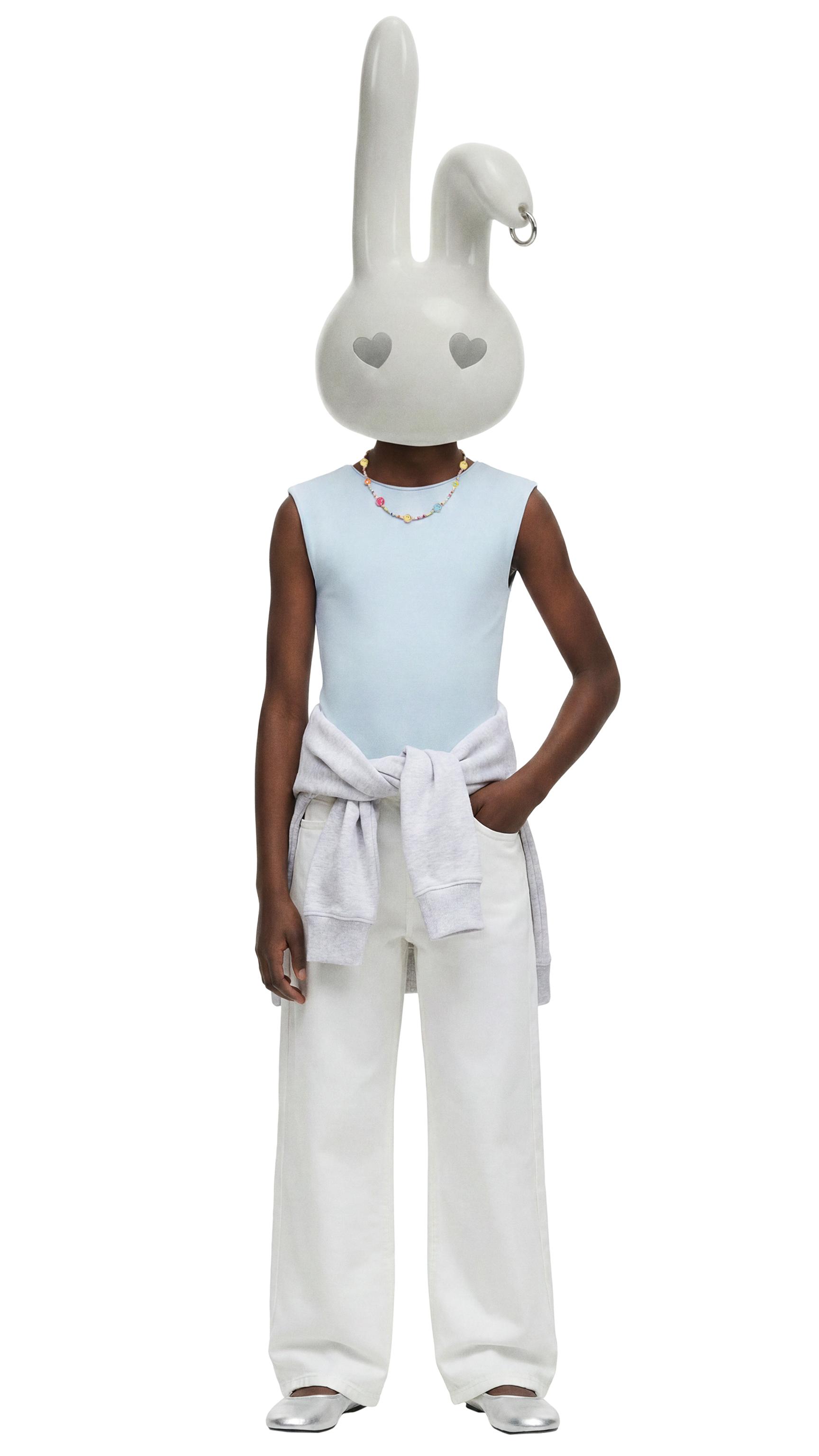 CUT OUT POLYAMIDE BODYSUIT — Pastel blue