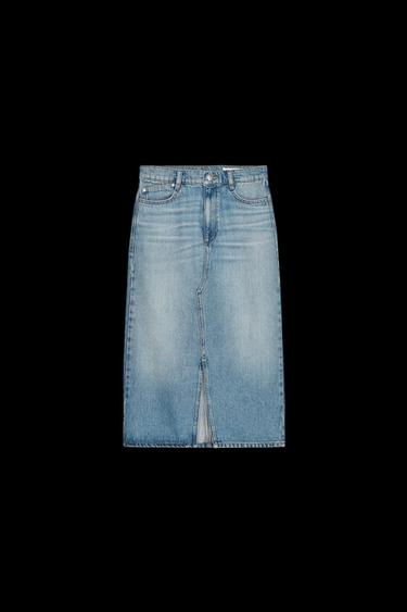 Zara Z1975 DENIM MIDI SKIRT - Mid-blue - Image 0