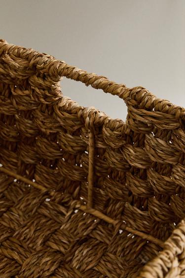 RECTANGULAR SEAGRASS BASKET WITH LID - Light beige by Zara - Image 3