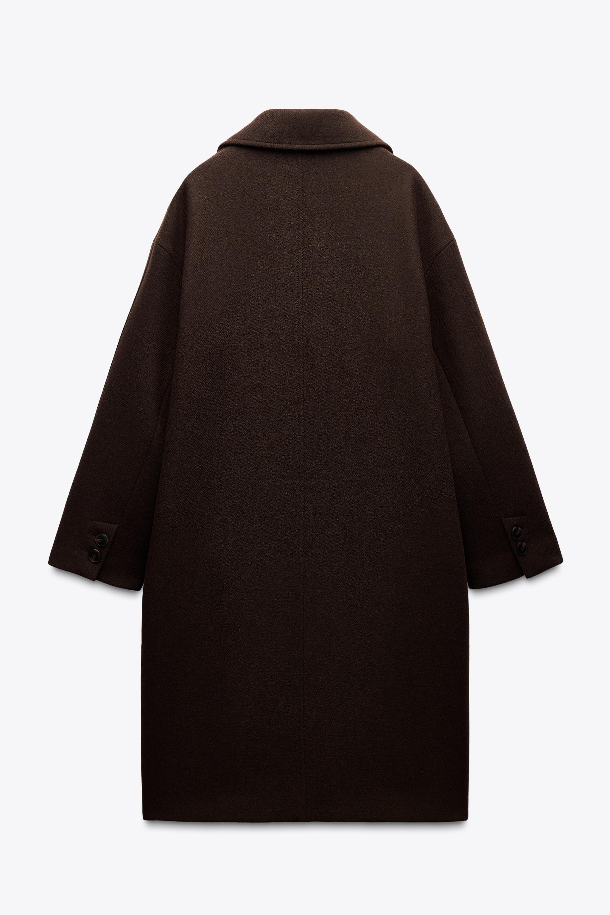 新品 ZARA テディベアコート ボアコート ロング丈 キャメル L