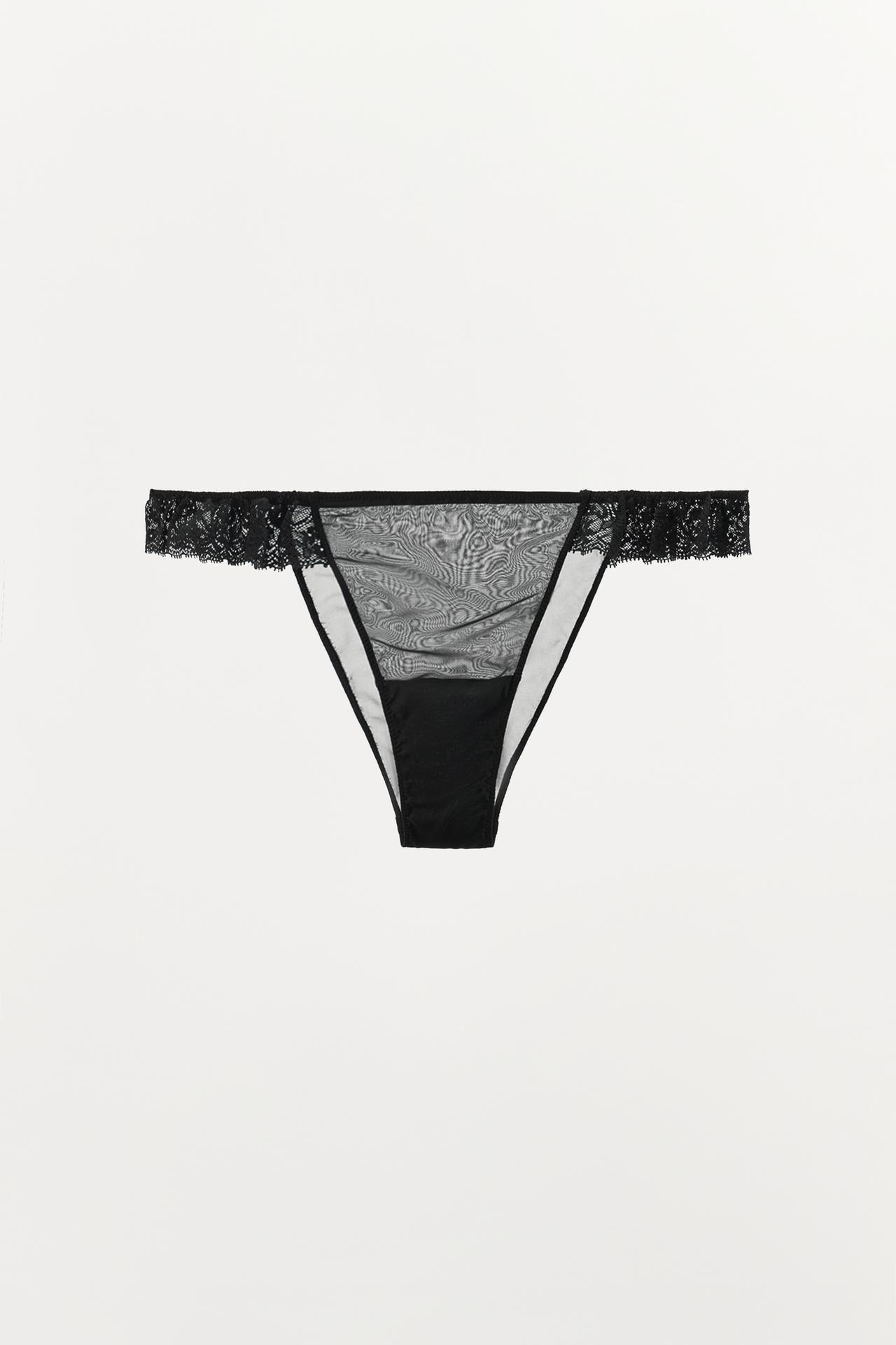 GEORGETTE LACE PANTIES — Black