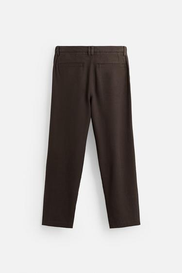 PANTALON FLUIDE À PLIS - Marron de Zara - Image 7