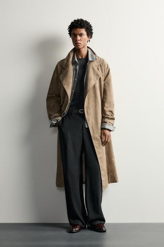 GABARDINE RELAXED FIT effet délavé - Marron clair de Zara - Image 0