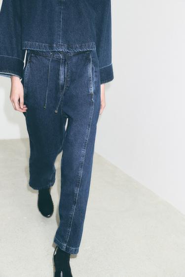 JEANS Z1975 TIRO ALTO CORDONES - Azul medio de Zara