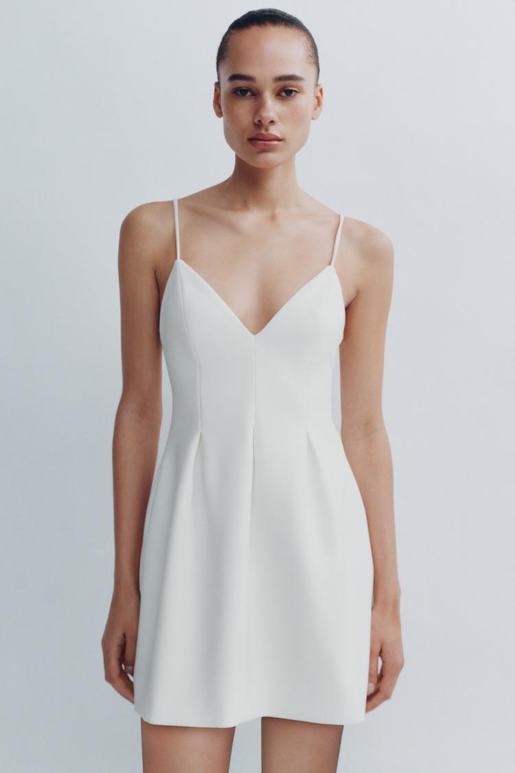 ボリュームデザインミニワンピース - ホワイト | ZARA Japan / 日本