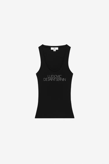 LUDOVIC DE SAINT SERNIN x ZARA SHINY TEXT TOP - Black by Zara