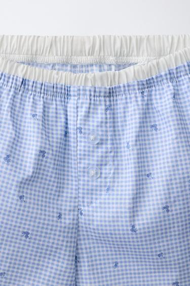 6-14 YEARS GINGHAM PRINT PYJAMA SET - Blue by Zara