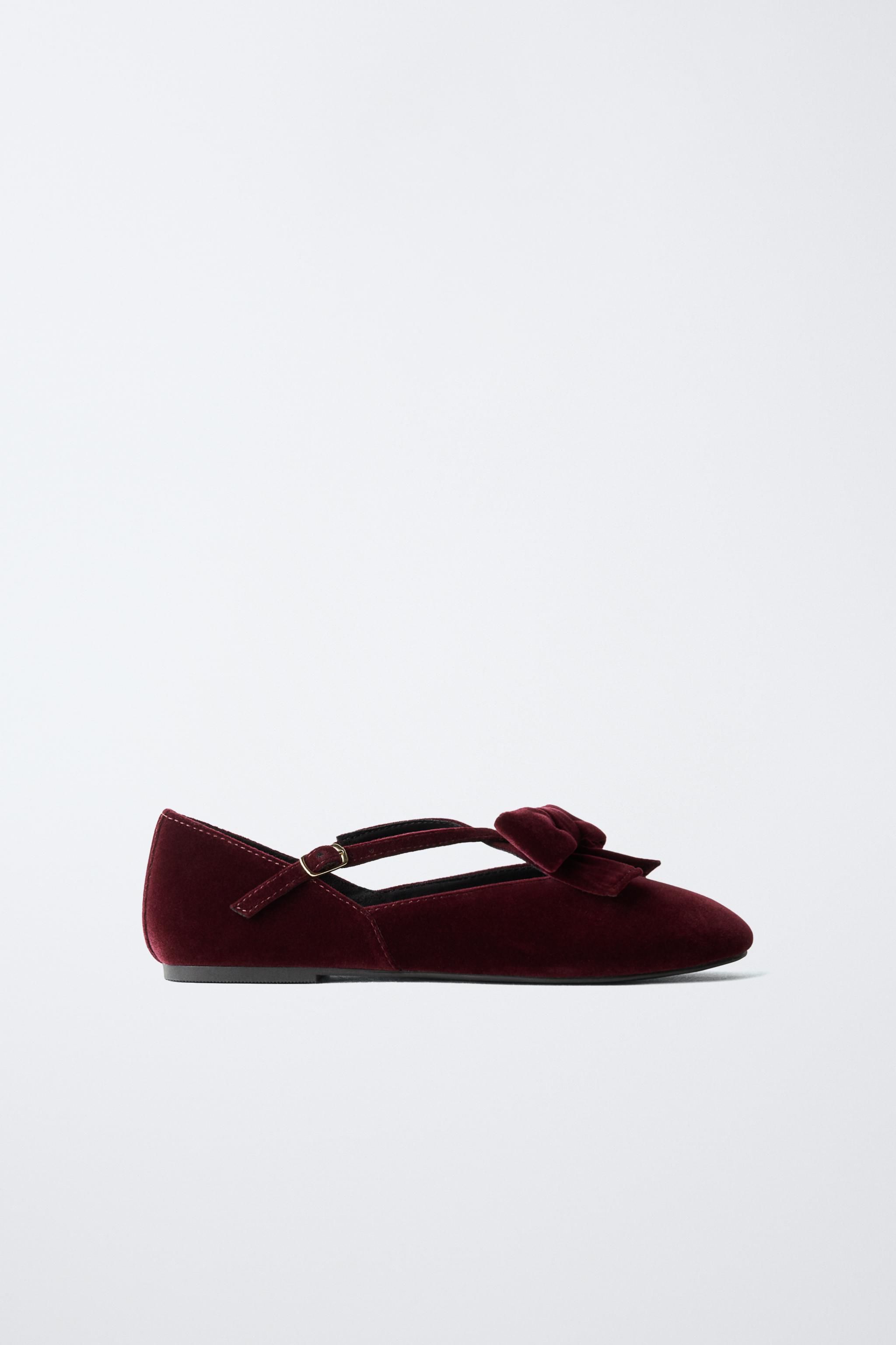 VELVET BOW BALLET FLATS