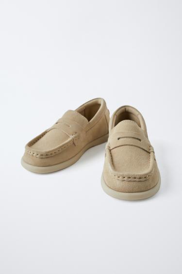 MOCASSINS MASQUE EN CUIR - Marron sable de Zara - Image 2