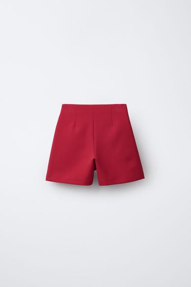 BERMUDA SKORT WITH BOW DETAIL - Red by Zara - Image 1