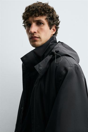 WATER-REPELLENT DETACHABLE TECHNICAL PARKA - Navy blue by Zara - Image 5