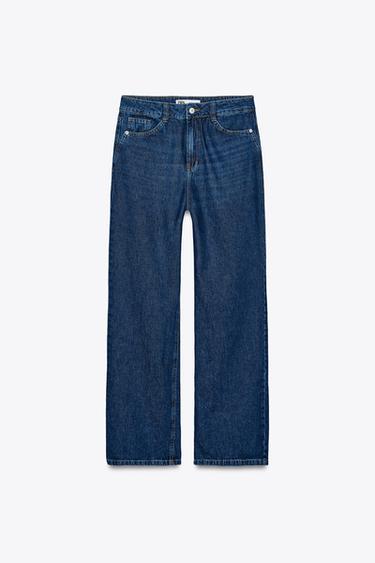 JEANS Z1975 STRAIGHT TIRO ALTO FULL LENGTH - Azul de Zara