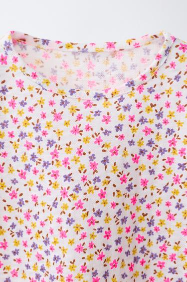 TEXTURED FLORAL T-SHIRT - Multicoloured by Zara - Image 2