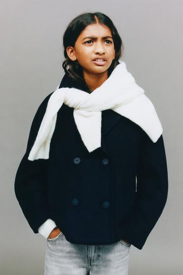 ABRIGO CORTO BOTONES - Marino de Zara