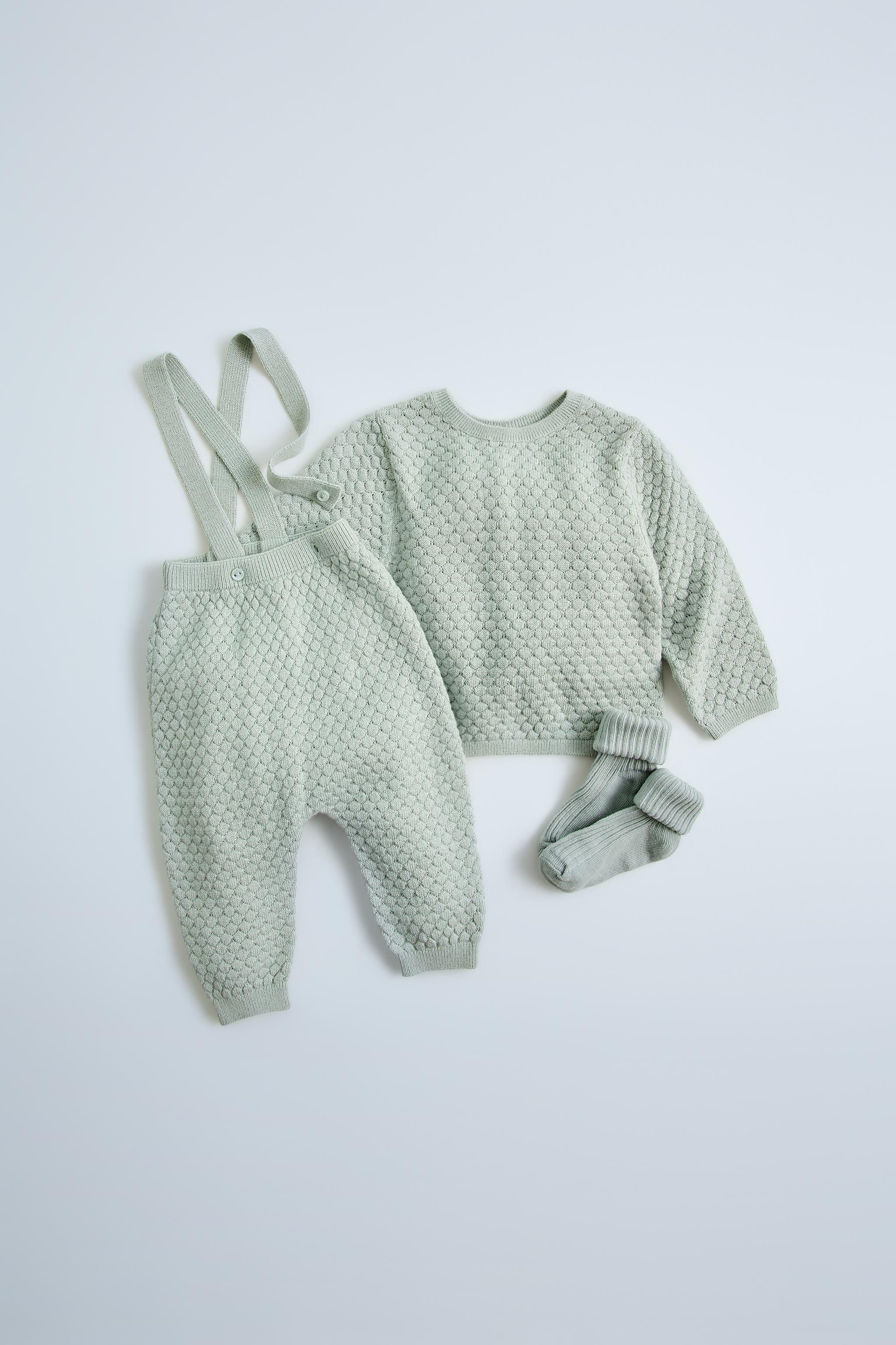 ZARA baby diamond knit set outlets