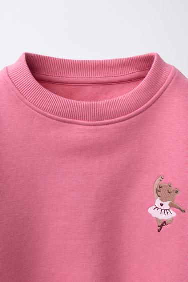 EMBROIDERED CAPYBARA AND HEART SWEATSHIRT - Red / Coral by Zara - Image 2