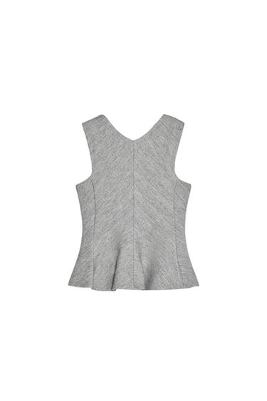 TEXTURED PEPLUM TOP
