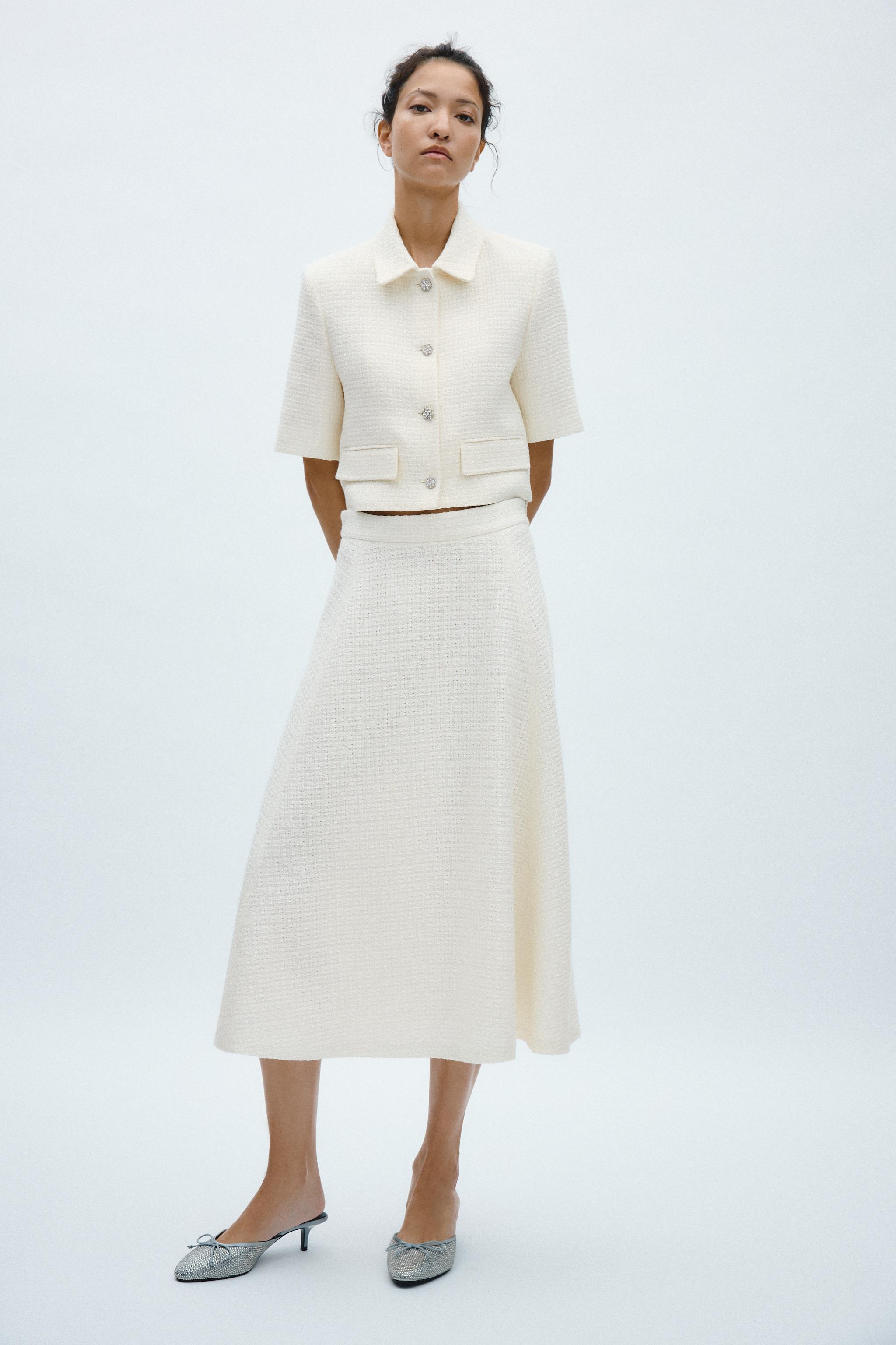 ZW COLLECTION テクスチャー ジャケット - オフホワイト | ZARA