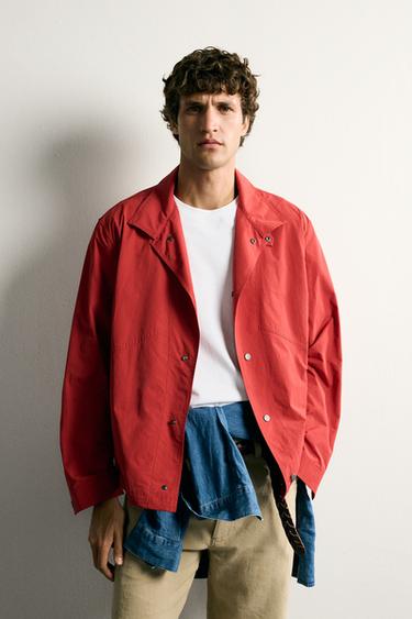 LIGHTWEIGHT TECHNICAL REGULAR FIT OVERSHIRT - Red by Zara