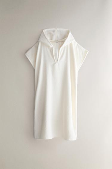 COTTON TERRY BEACH PONCHO - Ivory by Zara - Image 0