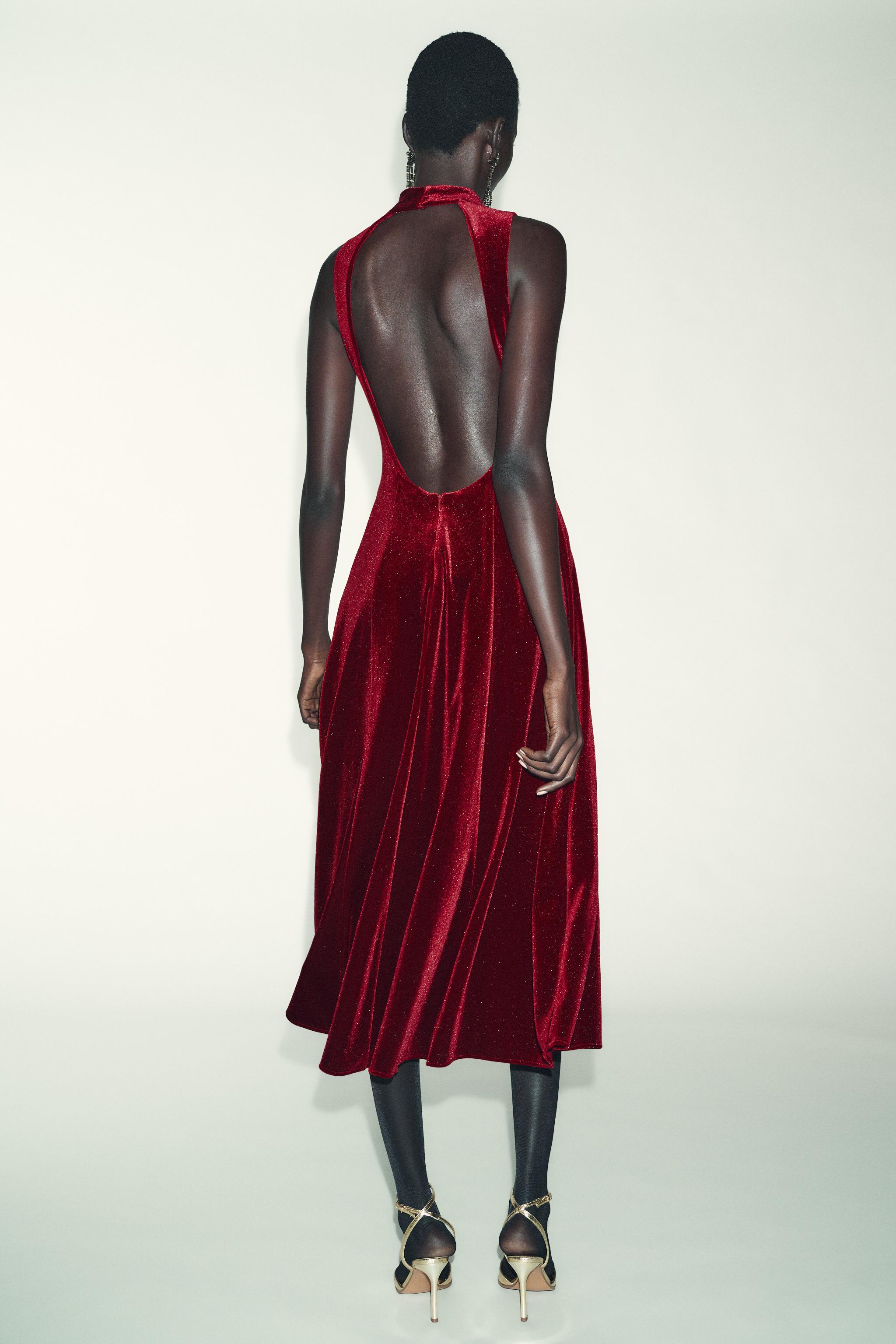 ROBE MI-LONGUE EN VELOURS
