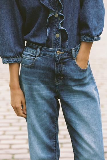 JEAN Z.07 COUPE DÉCONTRACTÉE TAILLE HAUTE BAS AVEC REVERS - Bleu de Zara - Image 3