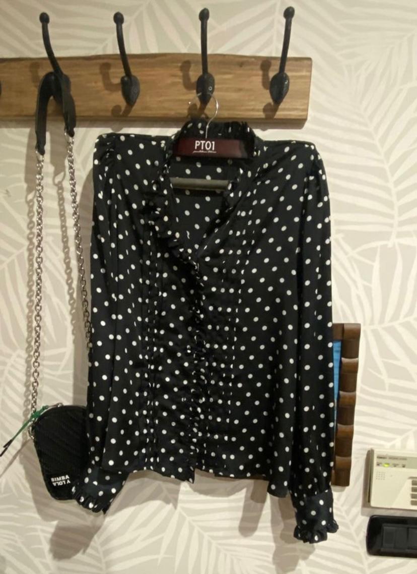 POLKA DOT SHIRT WITH RUFFLES