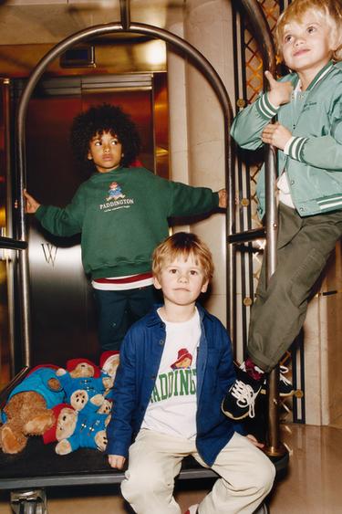 Zara PADDINGTON ™ HOODIE SWEATSHIRT - Bottle green