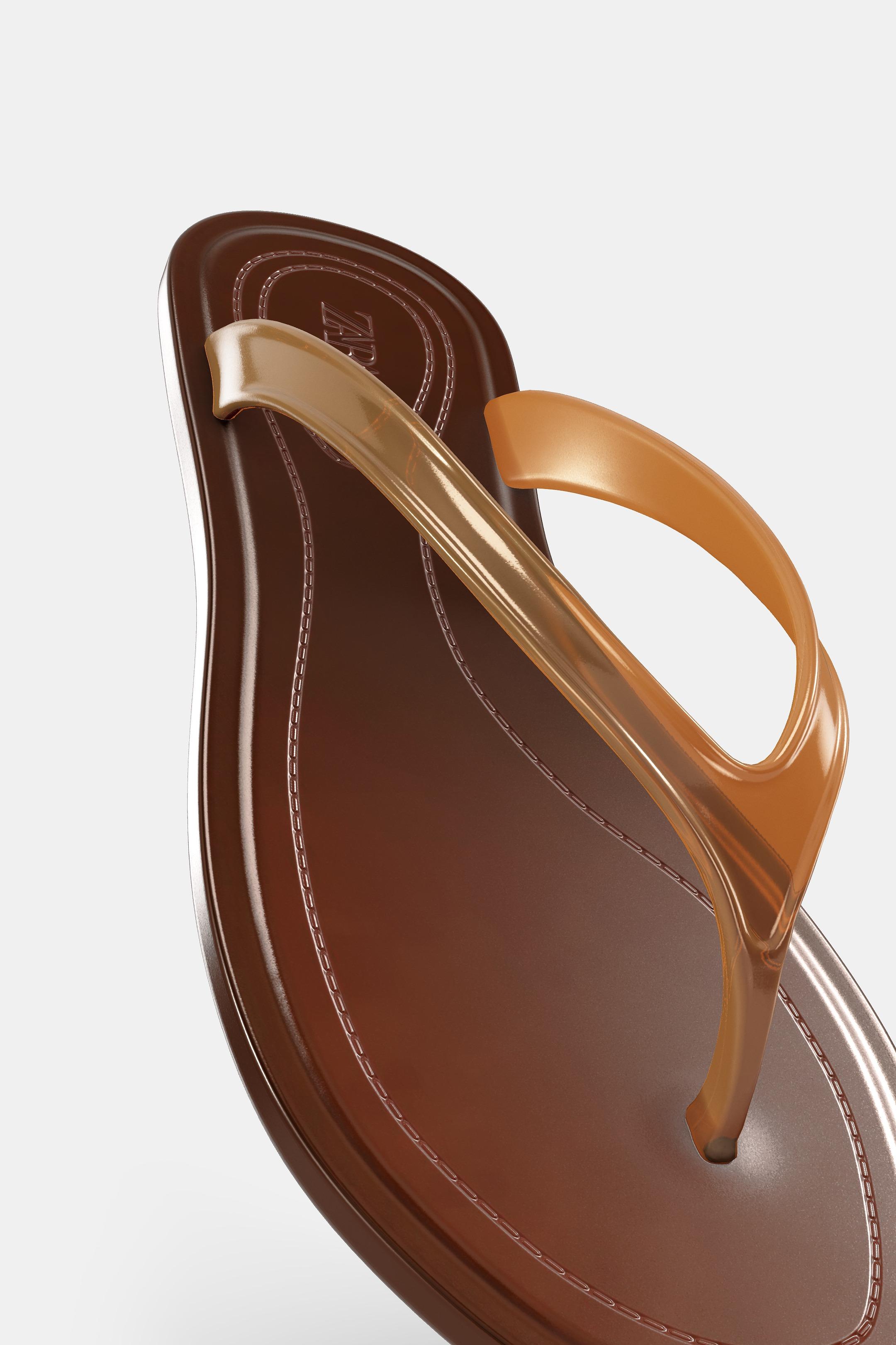 JELLY TOE POST SANDALS - Brown by Zara
