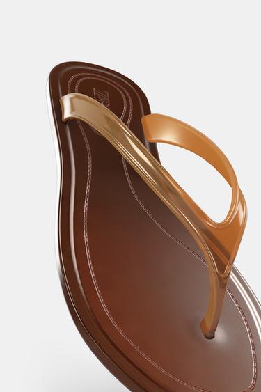 SANDALES AVEC ENTREDOIGT EN JELLY - Marron de Zara - Image 4
