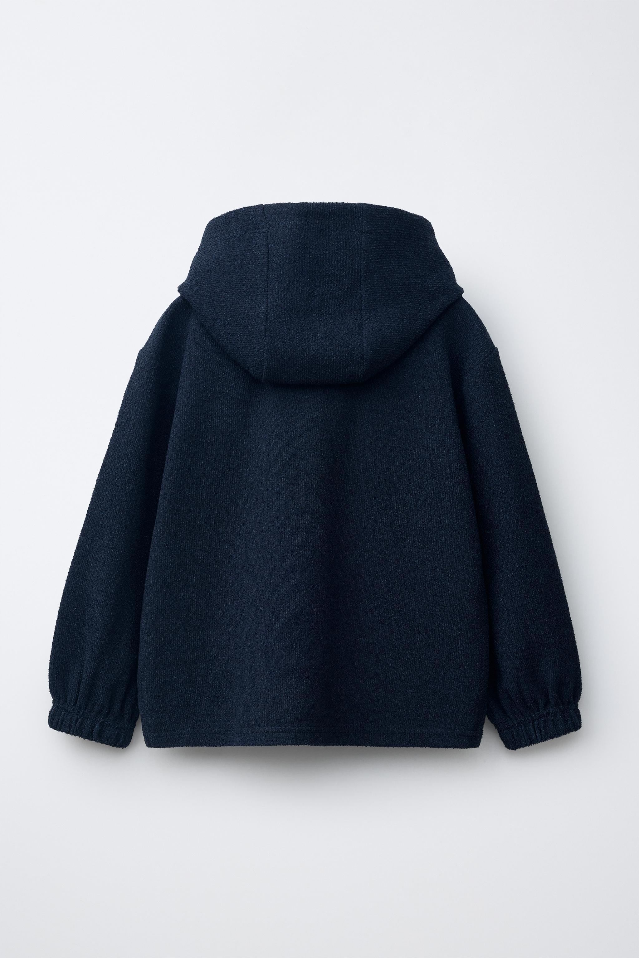 フーデッド ラスティックシャツジャケット - ネイビーブルー | ZARA フーデッド ラスティックシャツジャケット - ネイビーブルー | ZARA